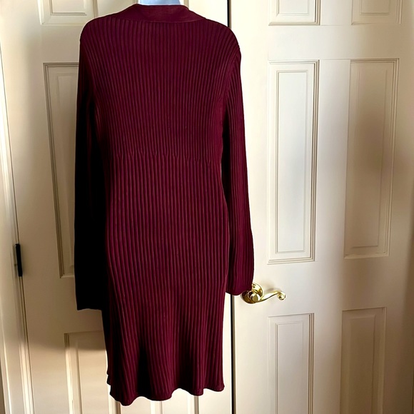 RD Style Candise Button Cuff Duster Cardigan, Bugandy, Size XL - Picture 3 of 4